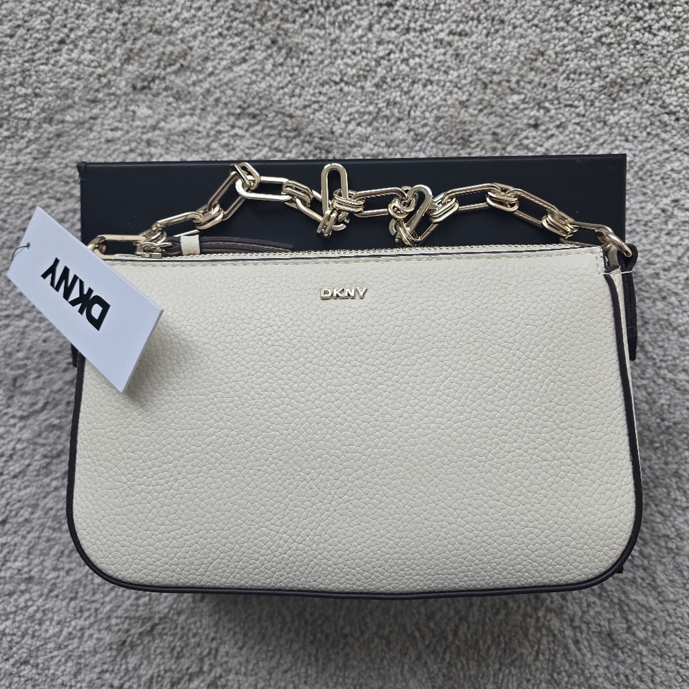 DKNY Bryant Park Demi Bag – Ivory Pebbled Leather – NWT